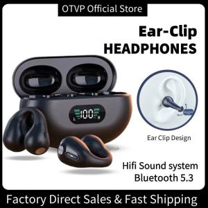Brosses 0TVP Bluetooth 5.3 Écouteurs avec casque sans fil de micro Hifi Hifi Hook Eleau d'oreille réduction du bruit Sports étanches