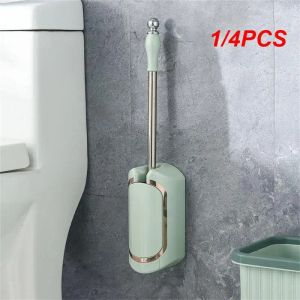Borstels 1/4PCS Luxe toiletborstel met afvoerbasis Wandmontage Lange steel Reinigingsgerei Huishoudelijk badkamertoilet