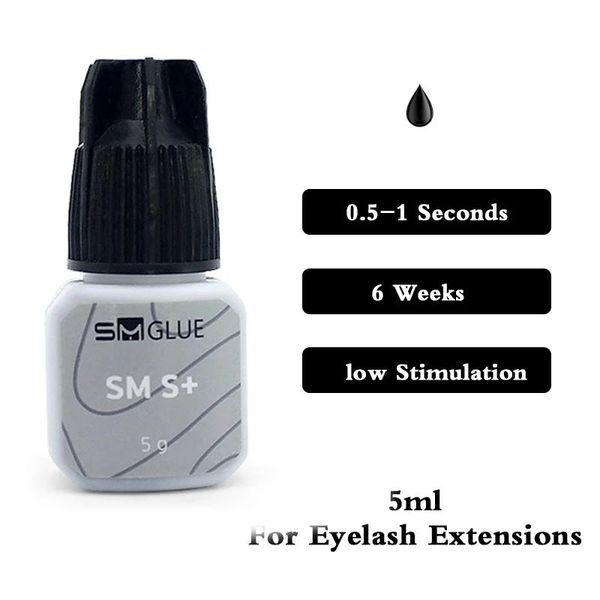 Pinceaux 1 bouteille HS SM S Plus colle Extensions de cils 5ml outils de maquillage d'origine coréenne beauté santé boutique professionnelle adhésif bouchon noir