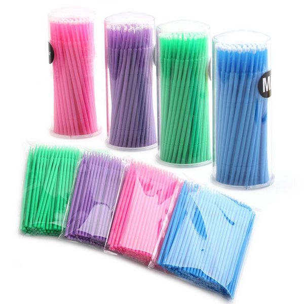 Brosses 100 pièces/lot, écouvillon jetable, peluches, cils individuels, outils pour enlever la colle, extensions de cils, pinceaux de maquillage pour cosmétiques