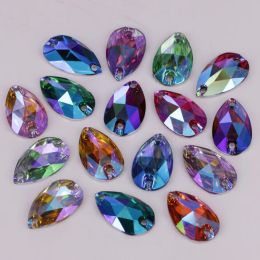 Cepillos 100pcs/lote, 7*12 mm, 10*14 mm, 10*18 mm, 17*28 mm AB Flat Back Resin Teardrop coser piedras