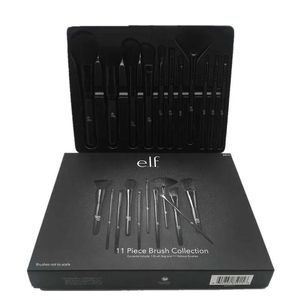 Brushes 11 unids/set ELF y MA Juego de brochas de maquillaje Crema facial Pinceles para base eléctrica Juego de brochas de herramientas cosméticas de belleza multiusos con caja D