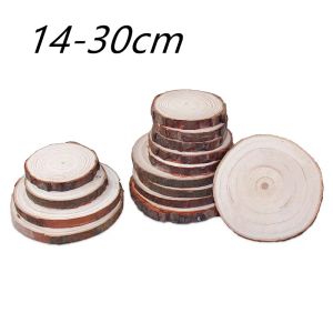 Brosses 1430 cm tranches de bois rondes naturelles inachevées cercles avec disques de bûches d'écorce d'arbre pour bricolage artisanat peinture photographie décoration