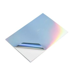 Borstels 20/a4 regenboogsticker papier, afdrukbaar holografisch vinylstickerpapier droogt snel waterdichte sticker voor inkjet/laserprinter