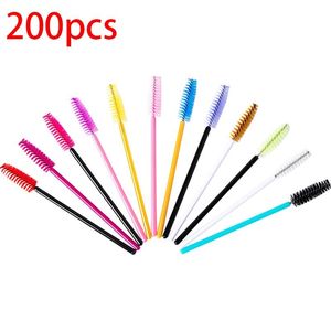 Borstels 200 stuks Wegwerpwimperborstels Wimpers Verlenggereedschappen Wenkbrauwborstel Mascara Wands Applicator Spoolers Wimpers Make-up