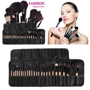 Pinceaux 32 pcs Pincel de Maquiagem Maquillage Brushes Maquiagem Profissional of Makeup Brush Set + Black Leather Sac