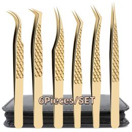 Brosses 4 / 6pcs Faux Twezers de cils Pilation pour les fausses divins Extensions Planter des cils de plantation Clif de cils Tongs Tongs Toungs Tools Tools Kit