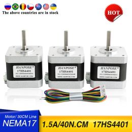 Cepillos Envío gratis 40 mm NEMA17 Motor paso a paso 42 Motor Nema 17 Motor 42bygh 1.5A (17HS4401) Motor 4Lead para impresora 3D