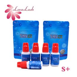 Pinsel 5 Flaschen Sky Kleber S Plus Typ Rote Kappe Original Korea Wimpernverlängerung 5 ml Beauty Shop Makeup Tools mit versiegelter Tasche Großhandel