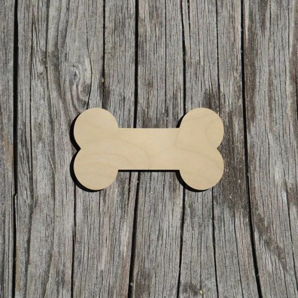 Pinceaux 50 forme d'os de chien 8 cm inachevé sans peinture découpé au laser formes de découpe en bois inachevé