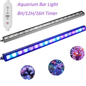 Borstels 54W 81W Aquarium Light Lumen Bar Timer Blue UV Mix Reef Light voor aanvullend