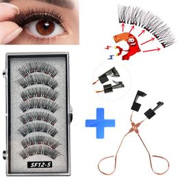 Brosses 8 pièces 2 paires de faux cils magnétiques 3D, outils de maquillage, Extensions de cils personnelles