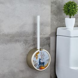 Brosses salle de bain Trump porte-brosse de toilette outils brosse de nettoyage de toilette plat Wc mural Escobilla Wc articles ménagers 50