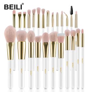 Borstels BEILI Make-up kwastenset Professionele make-up kwasten voor wit gezicht Roze synthetisch haar Oogschaduw Blush Contour Foundation Brush