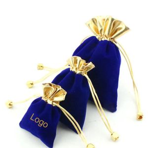 Borstels Blue Veet Gift Bags Gold Mond Custom Sack 9x12cm 12x16cm wimpers Make -up sieraden zakje