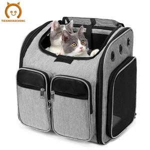 Brosses Sac à dos de transport pour chats de taille moyenne et grande, design ventilé, sac à dos de transport pour animaux de compagnie, sac de transport pour chien et chat, voyage, randonnée