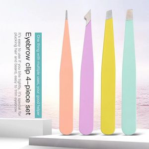 Brosses Pincettes antistatiques colorées pour extensions de cils Sourcils Ensemble en acier inoxydable Pincettes de précision de beauté Kit de maquillage Outils de réparation