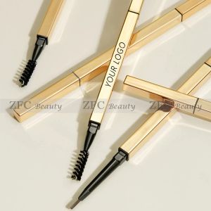 Brosses Triangle personnalisé Gold Curners Slim Slim Imperproofrow Pen Thin Eye Mever Crayon Crayon Tint Tint Makeup Makeuprows
