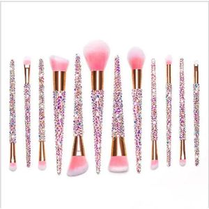 Pinceaux de maquillage Diamondstudded, 12 pièces, fond de teint diamant complet, Blush, poudre libre, brosse réparatrice, correcteur, demoiselle d'honneur