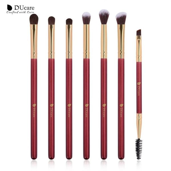 Brushes Ducare - Juego de 6 brochas para sombra de ojos con estuche de plástico portátil, juego de brochas para maquillaje, cejas, pestañas, delineador de ojos, mezclas, brochas cosméticas