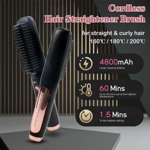 Brosses Brôles de cheveux électriques Brôles de cheveux sans fil multifonctionnels Brosse de chauffage rapide Coup de chauffage anti-surclasse