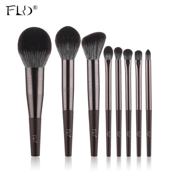 Brushes Fld 8 Uds. Juego de brochas de maquillaje de tubo largo de Metal, base para labios, colorete en polvo, sombra de ojos, cepillo para cejas, herramientas Maquille Profesional