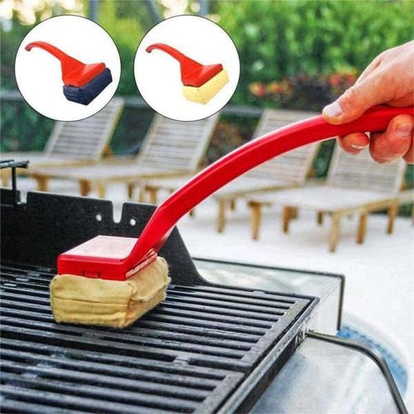 Brosses Grill Brush BBQ Remplaçable Nettoyage Nettoyage Bristle Freedur Scraper Tools Fonter Iron InvestleselSteel Grates Barbecue Cleaner