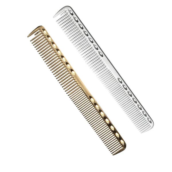 Brosses Peigne de coiffure en métal en aluminium d'espace de haut niveau, peigne de coupe de cheveux de barbiers professionnels, utilisation pour couper les cheveux longs et les cheveux courts