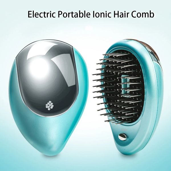 Pinceaux ioniques Brosse de cheveux portable Portable Electric Hair Brush Anti static Magic négatif Ion Massage des cheveux Coie Frizz Hair Styler Dropship