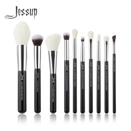 Pinceaux jessup 10pcs maquillage pinceaux ensemble outils de beauté maquilleur le fond de teint cosmétique poudre définir la doublure à œil à fard à paupières