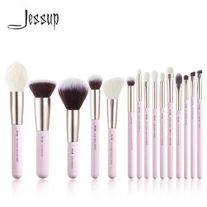 Brushes Jessup-Juego de Brochas de maquillaje, 15 Uds., brocha de maquillaje profesional, base en polvo, sombra de ojos, licuadora, delineador, colorete, Brochas