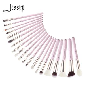 Jessup pinceaux de maquillage ensemble poudre fard à paupières mélangeur fond de teint Liner pinceau à lèvres 20 pièces rougissant mariée cheveux synthétiques naturels