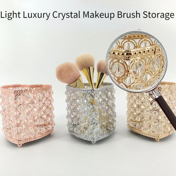 Brosses légères Luxury Crystal Makeup Brush Backet Backet salle de bains minimaliste Fashion Fashion Peigne Organisateur de crayon