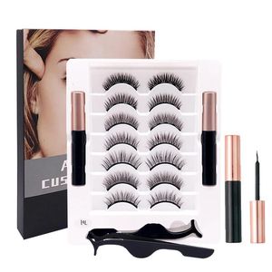 Borstels Magnetische Wimpers Set Volledige Strip 5/7/10 Paar Natuurlijke Cilia Valse Eyeliner Dramatisch Volume Dikke Synthetische Wimpers Make-up