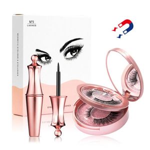 Borstels Magnetische valse wimpers Magnetische vloeibare eyelinerset 5 magneten Natuurlijke nepwimpers Verlenging Waterdicht Blijvende make-upkit