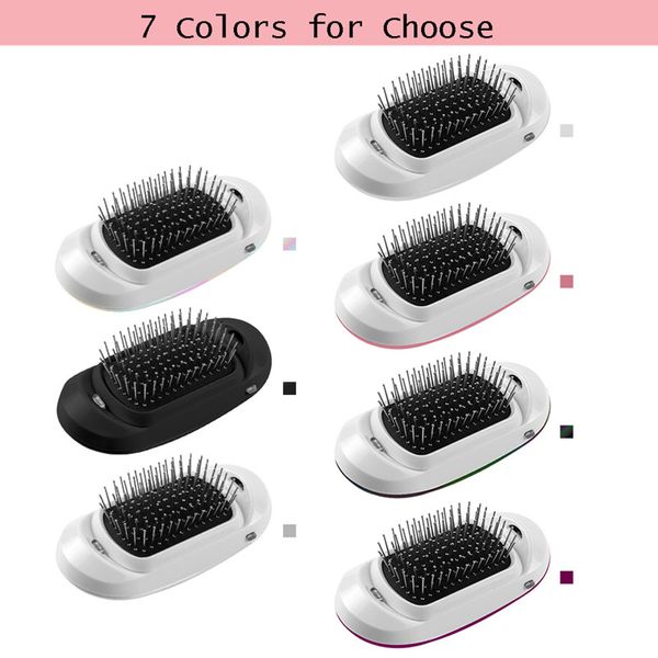 Brosses Ions négatifs Peigne à cheveux Brosse à cheveux ionique électrique portable 2.0 Mise à niveau Peigne de massage du cuir chevelu Brosse de coiffage magique pour noir