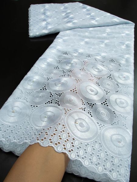 Brosse Nouveau tissu de coton africain 2,5 ans Tissu de dentelle voile nigériane en Suisse Robes pour femmes 2023 Party de mariage TY3224