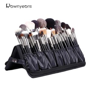 Rownyeon Sac de rangement pour pinceaux de maquillage, support pour pinceaux, ensemble de pinceaux de maquillage professionnels, organisateur noir (étui à pinceaux uniquement)