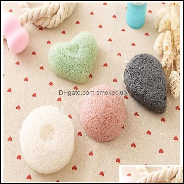 Brosses, épurateurs Accessoires de salle de bain Bain Maison Jardin Éponge Puff Éponges pour le visage à base de plantes Pur Naturel Konjac Fibre Végétale Faisant Nettoie