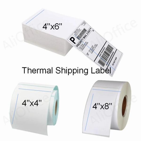 Étiquette d'expédition des pinceaux pour imprimante d'étiquette thermique 4x6 100x150 100x200 100x180 Sticker pour le fabricant de marques zébra Dhl UPS Shopify Label