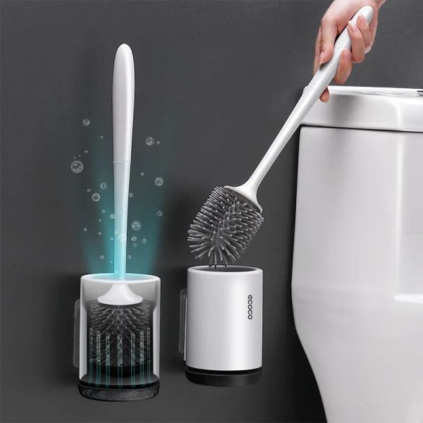 Cepillos Silicona Cepillo para el baño TPR y soporte Desagno rápido Cimpienda Herramientas de cepillo para el inodoro accesorios para el baño WC