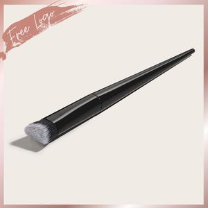 Borstels Single Foundation Contouring Brush Basic Black Face Check Blending Aangepast /Bedrijfsnaam Lage MOQ 20 stuks Makeup Tools