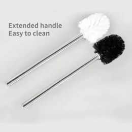 Brosses en acier inoxydable Salle de bain simple Brosse de toilette WC Cuisine Nettoyage Brosse de toilette argentée Salle de bain Sanitary Nettoying Supplie