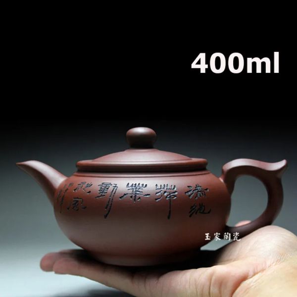 Brushes Top Sale Yixing Zisha Teapot Purple Clay Ta Pot 400 ml Fabriqué à la main Kung Fu Taapots Chinois Céramic Kettle Gift High Quality