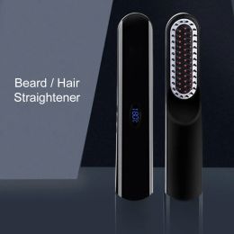 Cepillos inalámbrico alderezado peinador pincel cepillo para el cabello portátil herramientas de peinado de cabello USB cargación de aire caliente cepillo