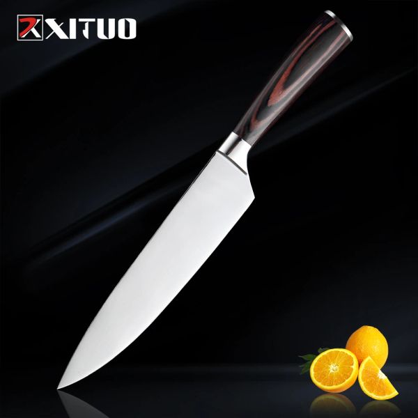 Cepillos Xituo Cuchillos de chef profesionales Santoku japonés Rebanado Salmón Sushi Cuchillo de acero inoxidable Cuchillo Carne Cocina Herramientas de cocina