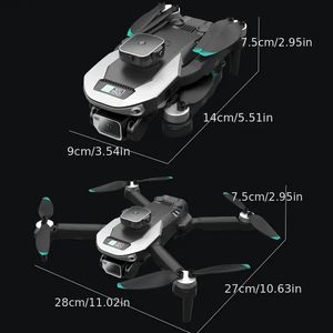 Drone sans balais avec batteries 3 pièces et double caméra, positionnement du flux optique, évitement d'obstacles intelligent sur quatre côtés ESC double caméra HD RC UAV cadeaux du nouvel an