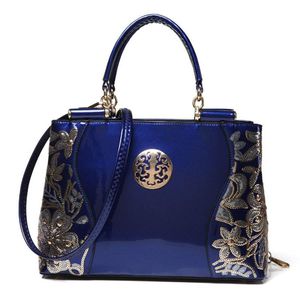 Brw Designer Handsbags Patent Cuir Shinning Style Women Fashion Totes Bands Purse Sac grande capacité