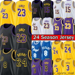 Bryant 6 Lebron 23 James 2023-24 Maillot de basket-ball Austin Russell Anthony 3 Davis Rétro Dennis Rodman Los City Angele Hommes Enfants Chemise cousue pour jeunes