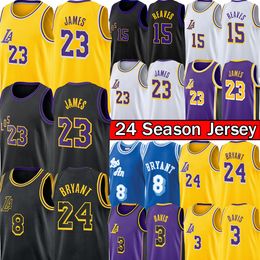 Bryant 6 LeBron 23 James 2023-24 Basketball Jersey Austin Russell Anthony 3 Davis Retro Dennis Rodman Los City Angele Men Kids Youth Centred